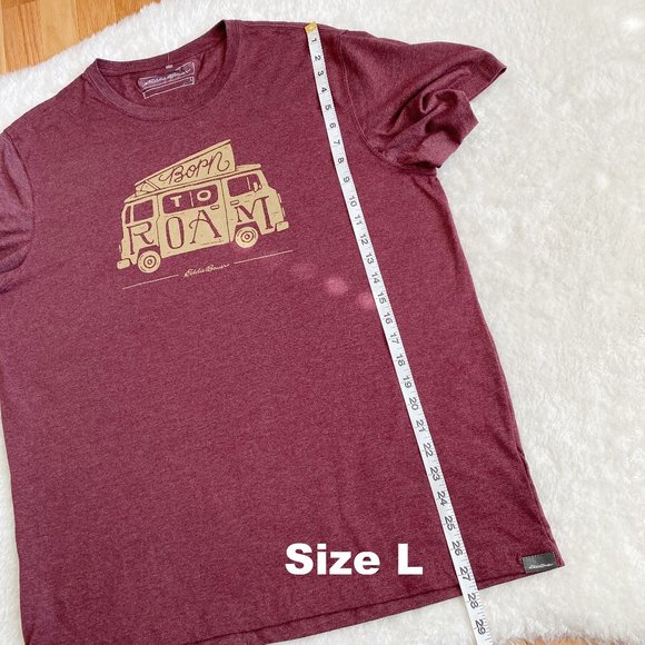 Eddie Bauer, NWOT,Men's Short Sleeve Graphic T-Shirt, Burgundy, Size L / 2XL - Picture 6 of 10